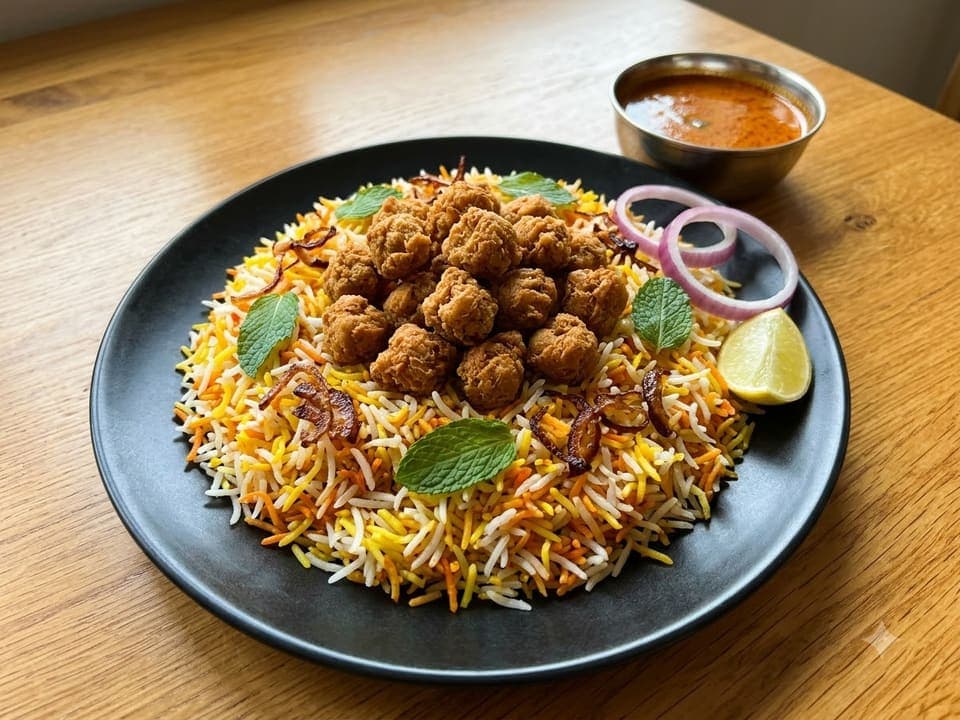 Chaap Popcorn Biryani