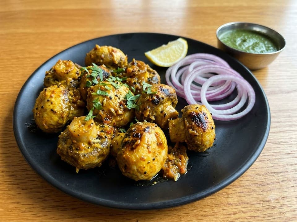 Mushroom Achari Tikka